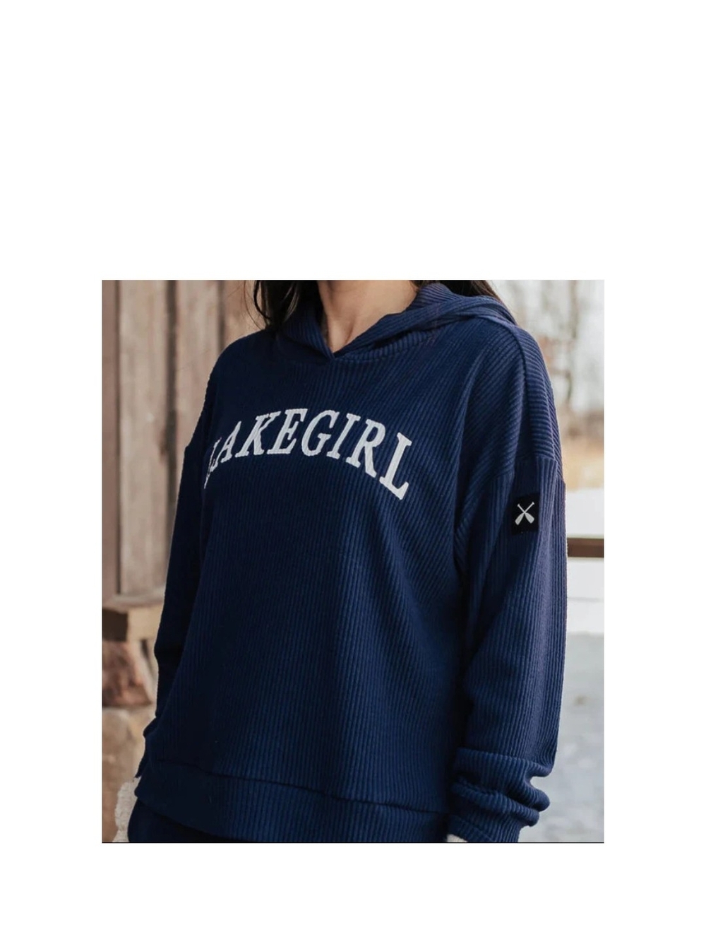 Lakegirl Navy Hooded Pullover Sweatshirt